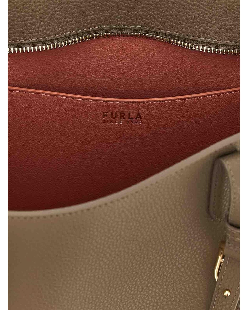 Furla Gray Ava M' Shopping Bag