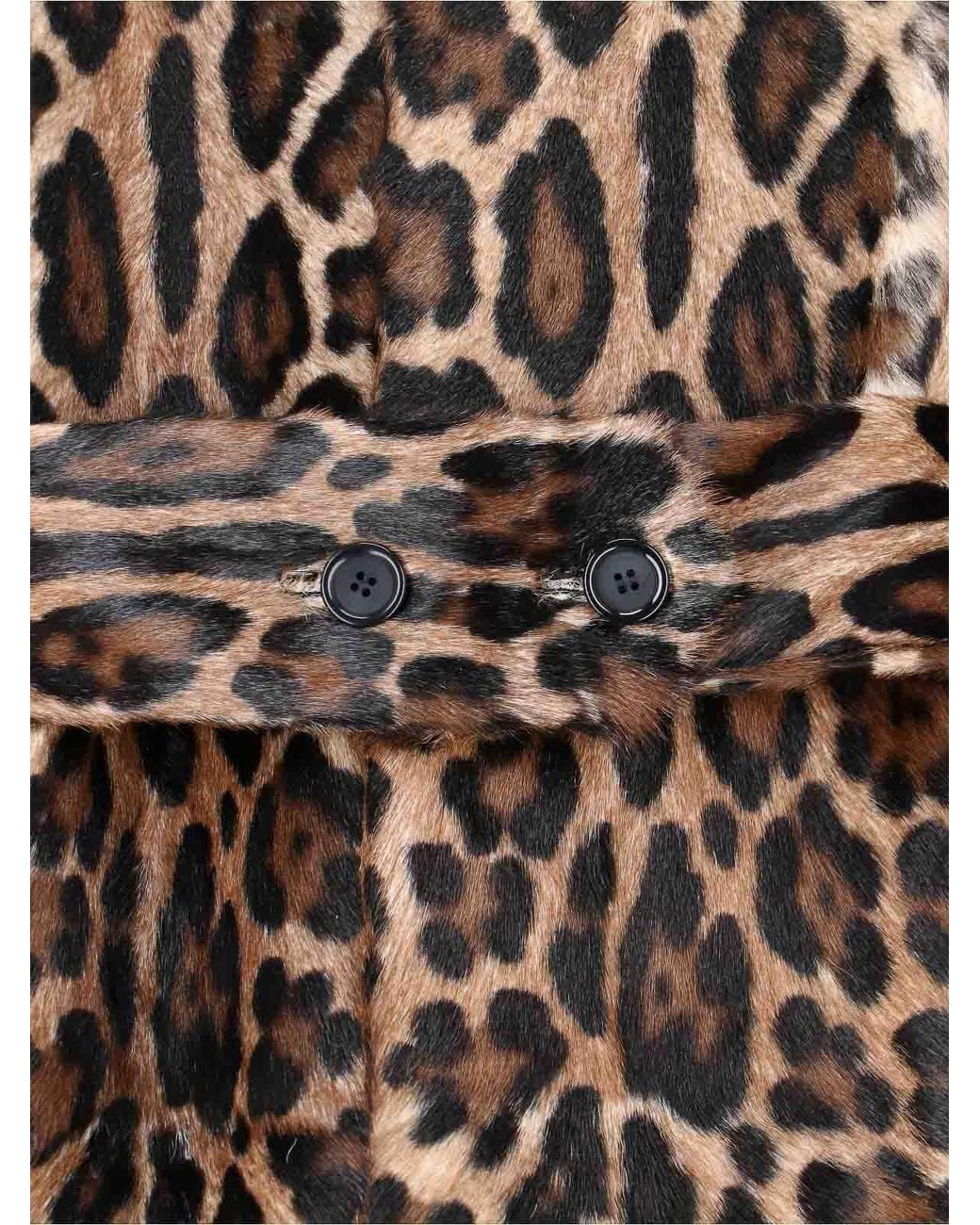 Dolce & Gabbana Multicolor Double-Breasted Goatskin Coat