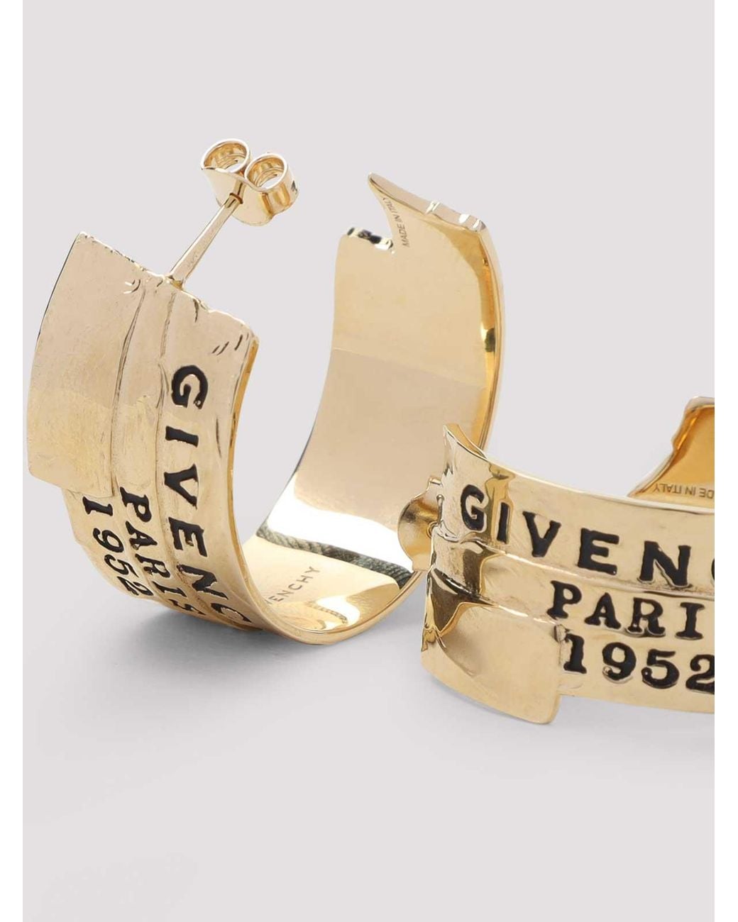 Givenchy Metallic Tape Hoops Earrings