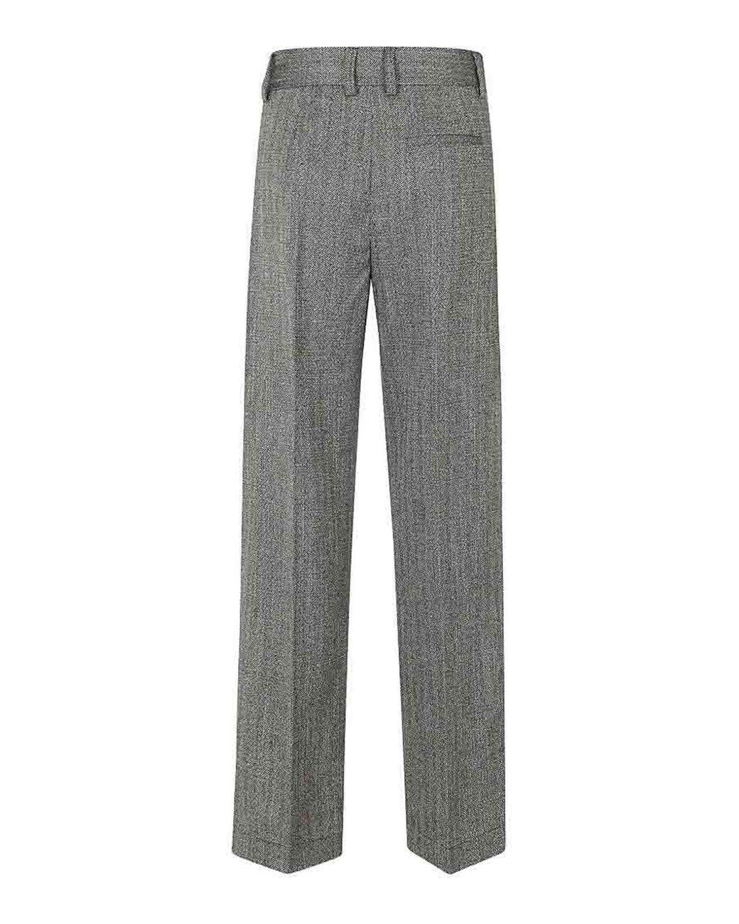 Forte_forte Gray Elegant Straight-Leg Trousers