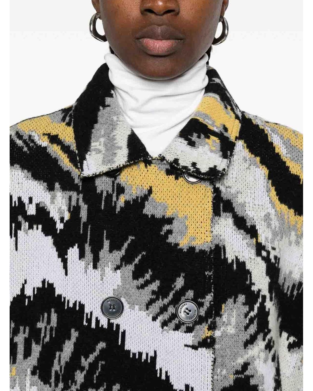 Missoni Black Wool Caban Coat