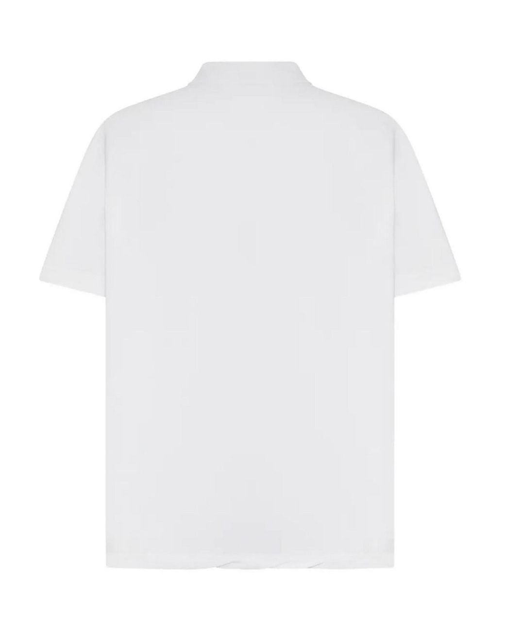 Balenciaga White Cotton Pique Polo Shirt With Sport Icon Logo for men