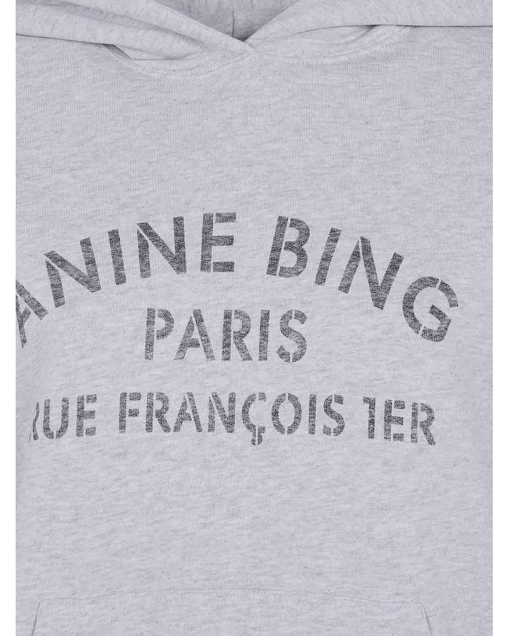 Anine Bing Gray Harvey Sweatshirt Paris Stencil