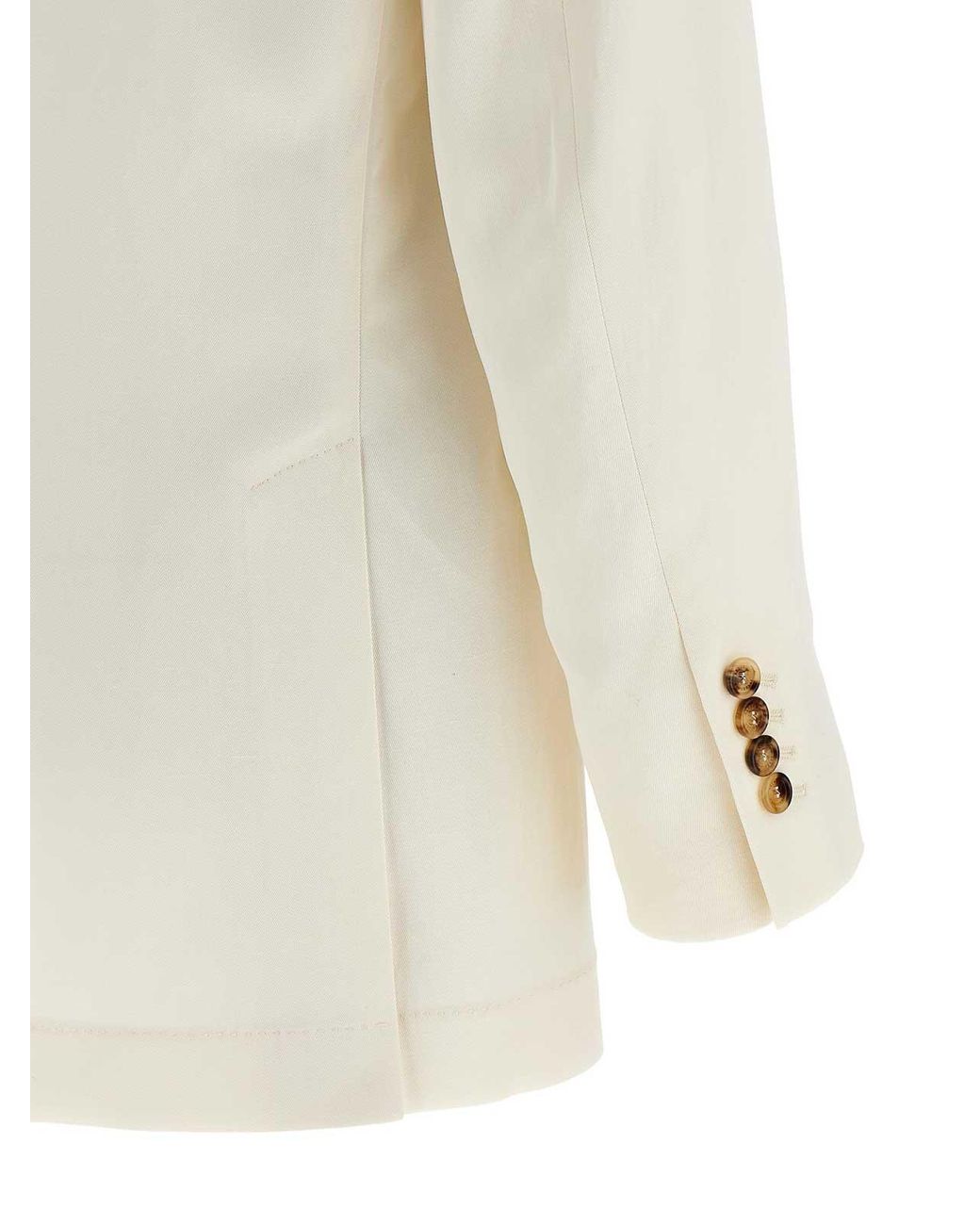 Brunello Cucinelli White Linen Silk Blazer for men