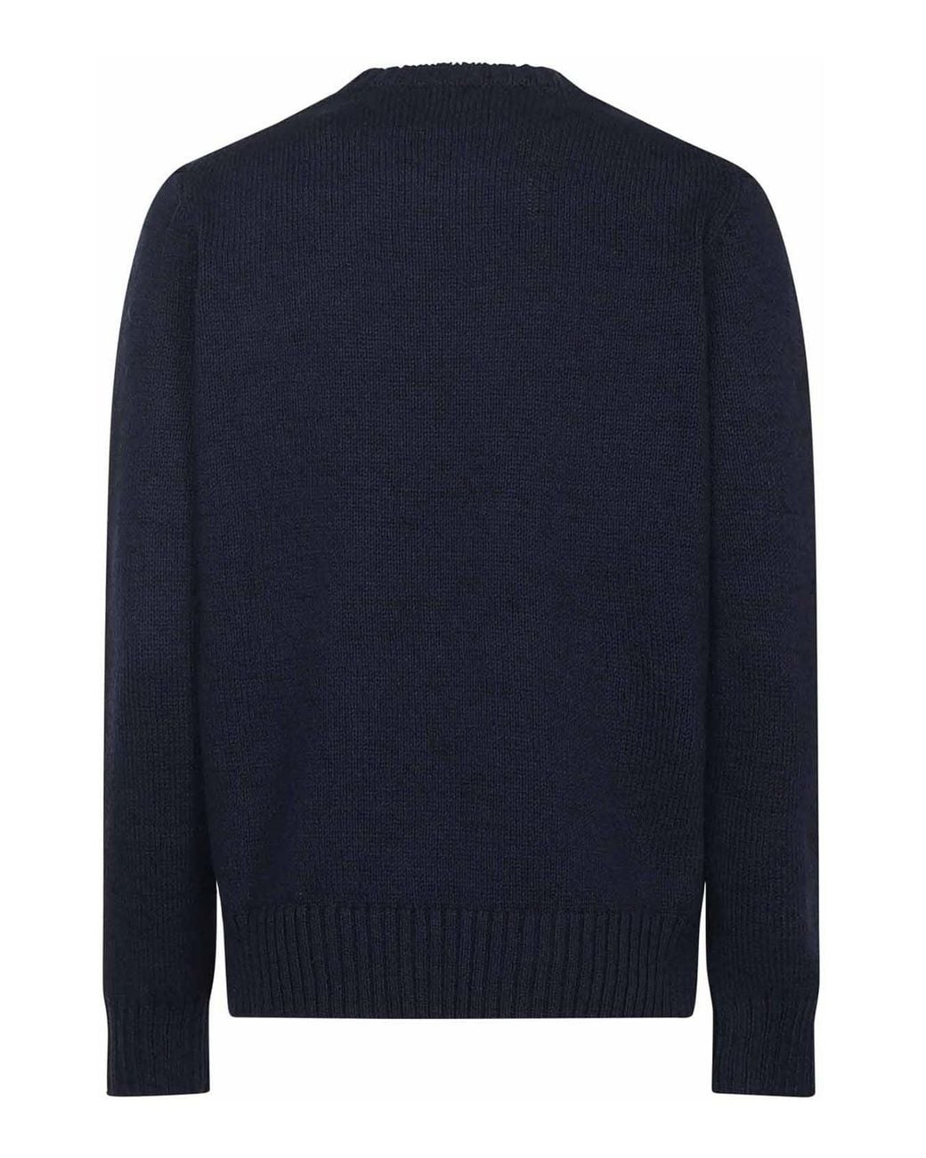 Polo Ralph Lauren Blue Polo Bear Cotton And Linen Sweater