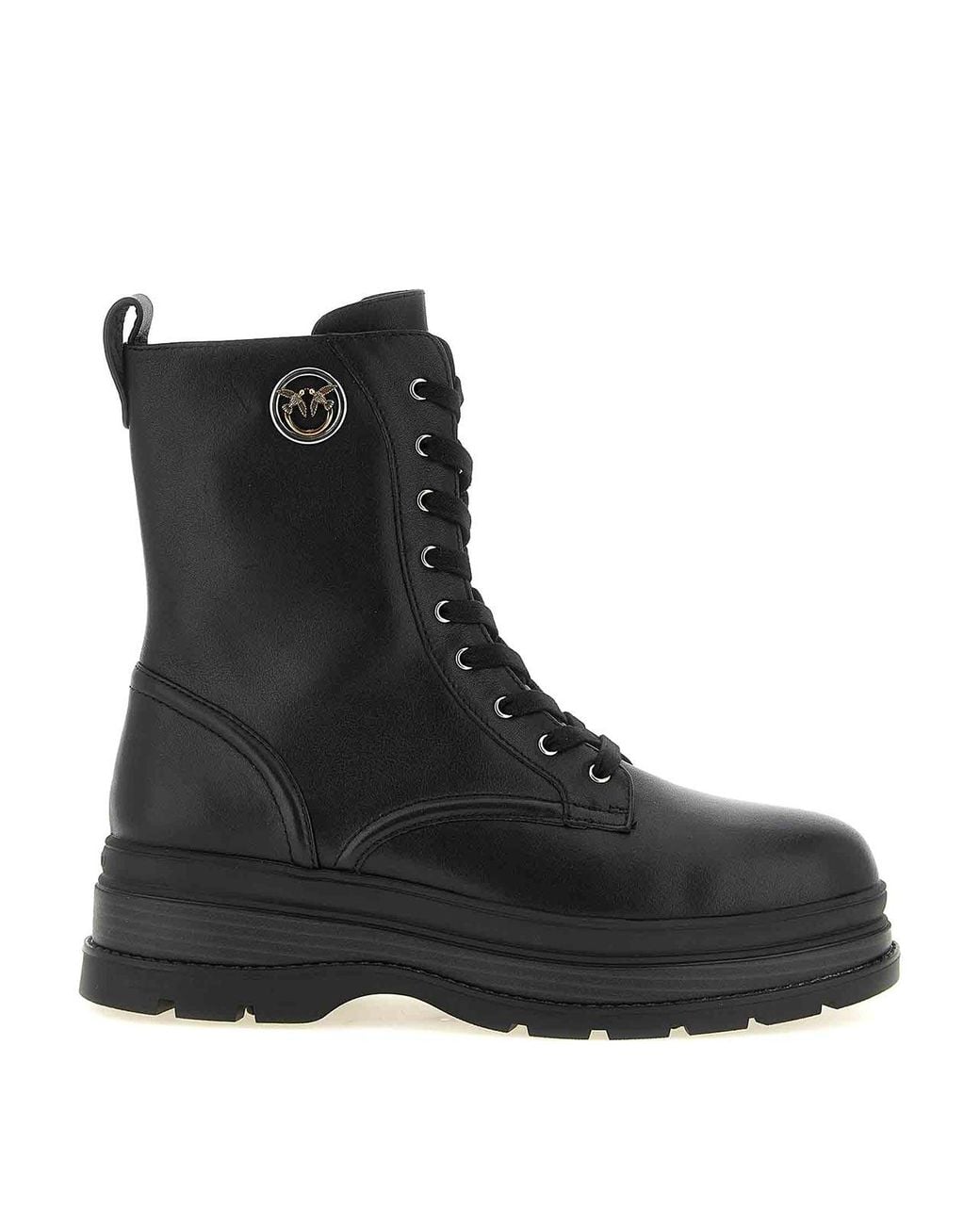 Pinko Black Eva 05 Lace-Up Ankle Boots