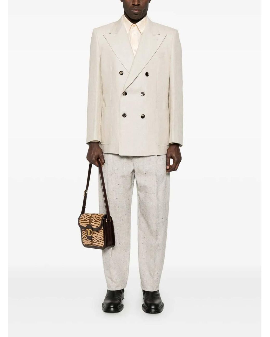 Valentino White Double-Breasted Jacket for men