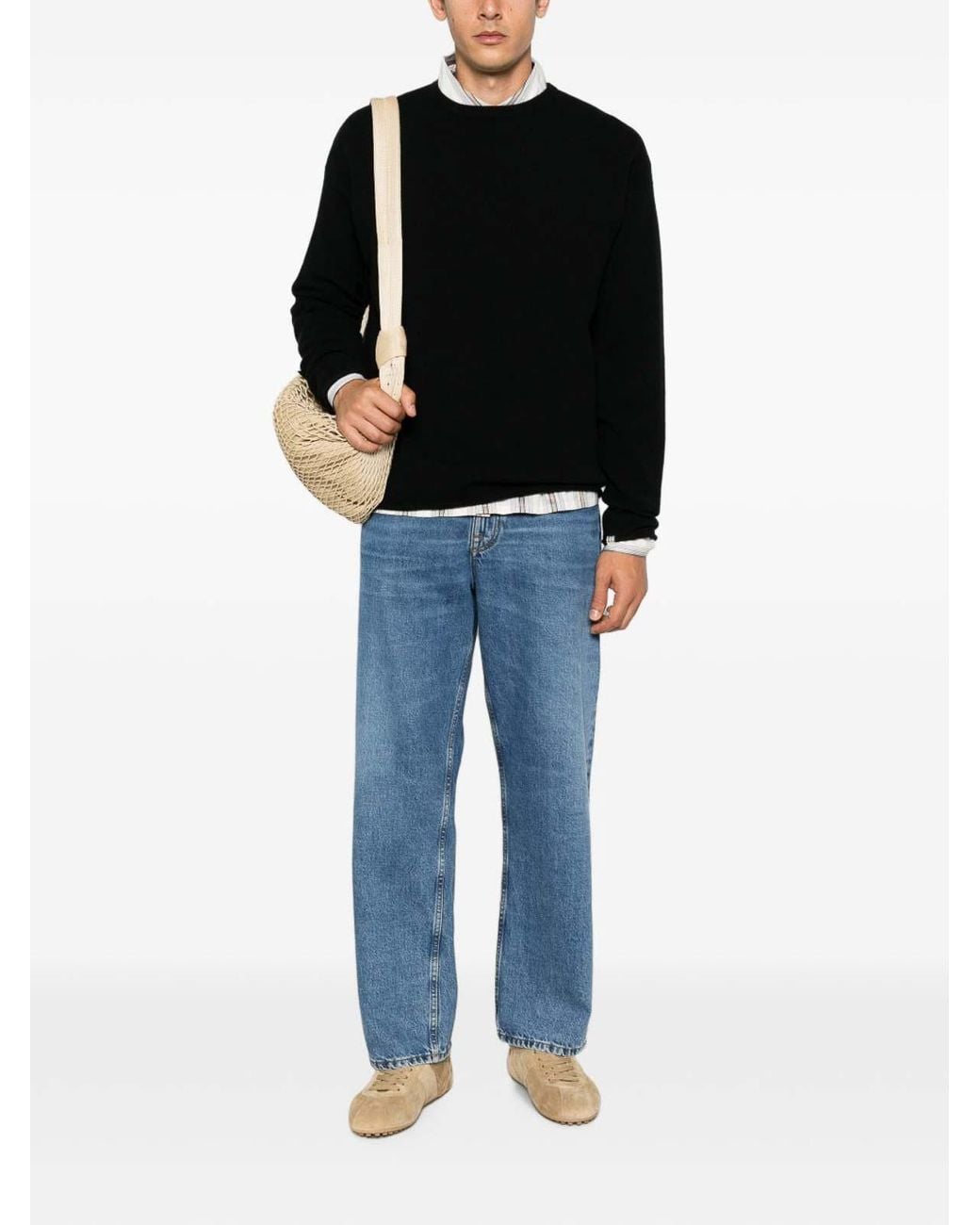 Extreme Cashmere Black Cashmere Crewneck Sweater