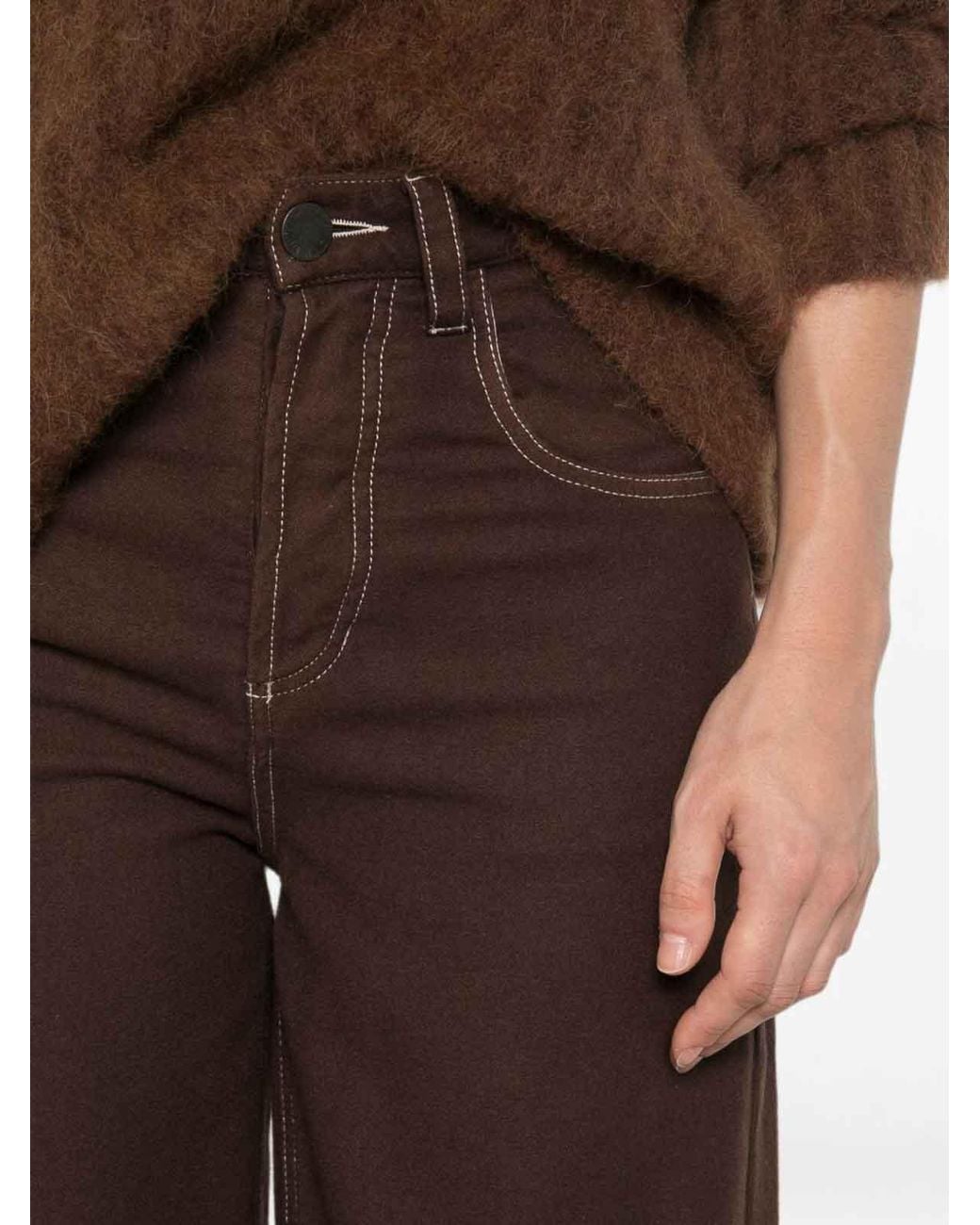 Uma Wang Brown Phyllis Wool Blend Trousers