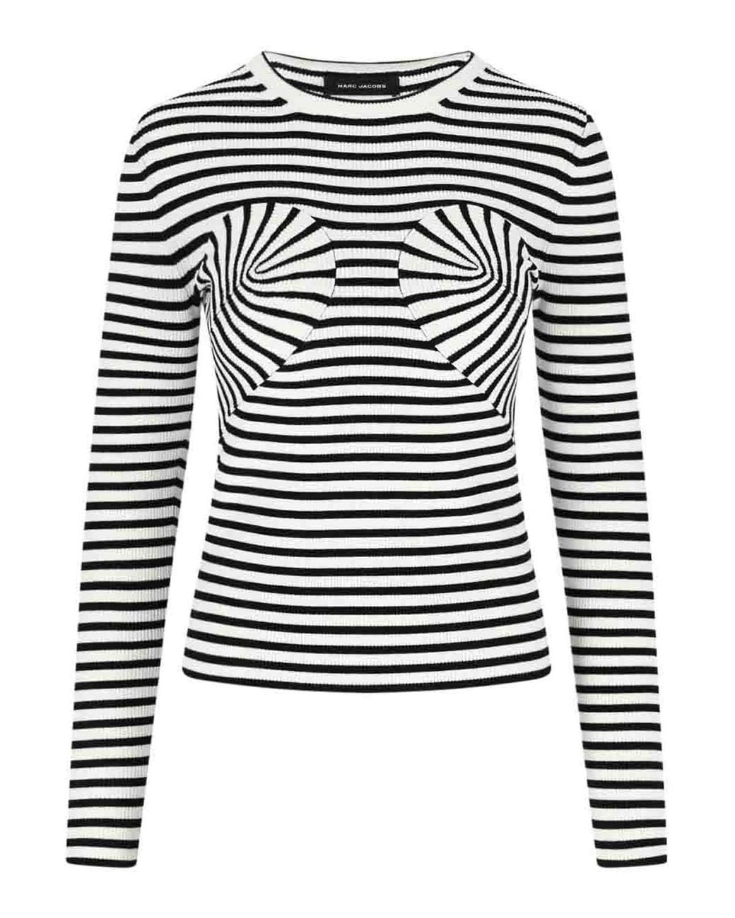Marc Jacobs Black Seamed Up Knit Crewneck Tee