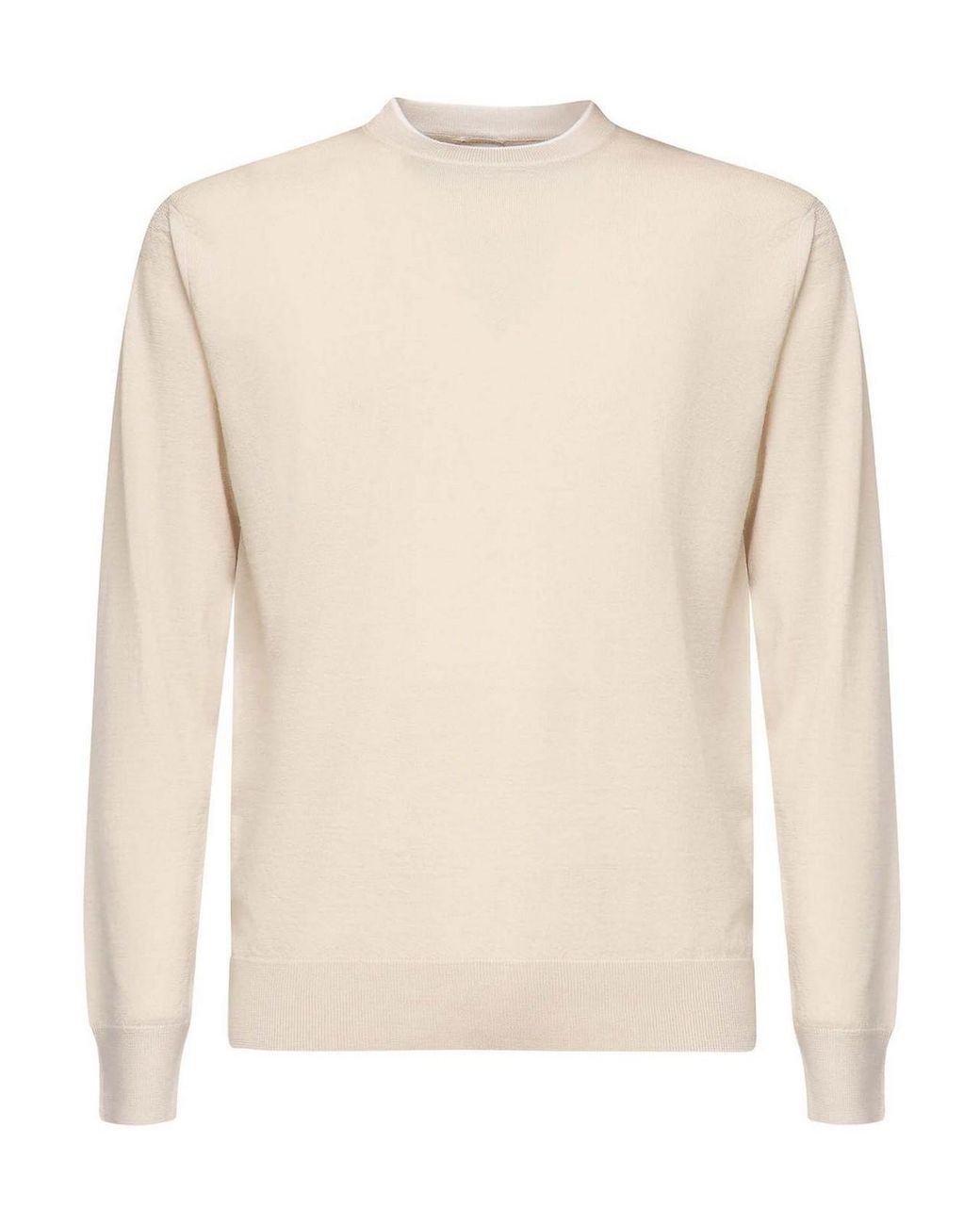 Eleventy Natural Wool And Silk Crew Neck Sweater for men