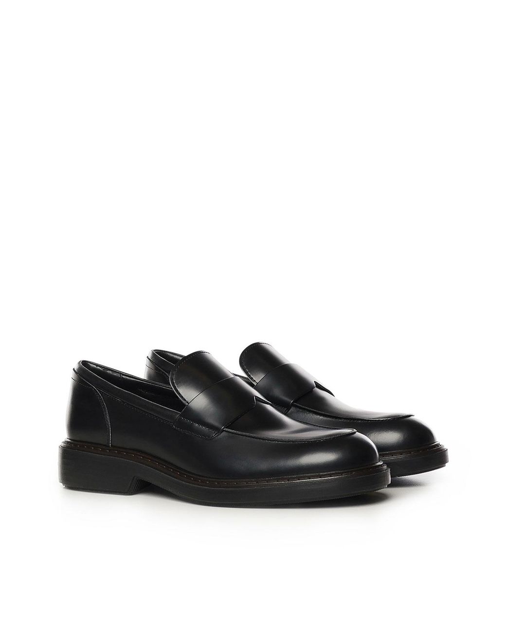 Hogan Black H704 Leather Loafers for men
