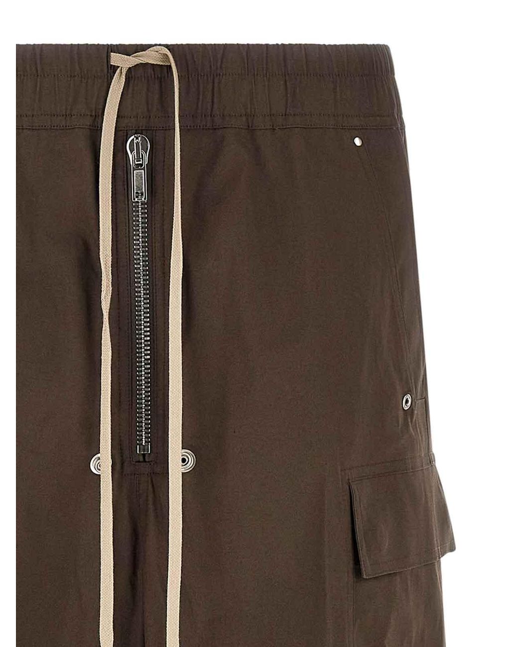Rick Owens Brown Cotton Cargobelas Trousers for men