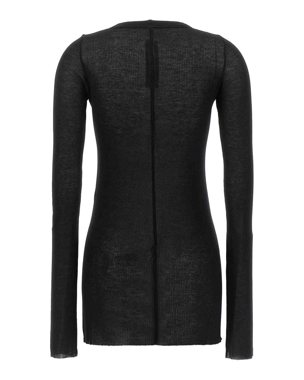 Rick Owens Black Rib Ls T' T-Shirt