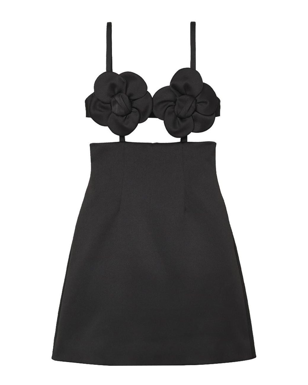 Marc Jacobs Black Satin Daisy Applique Dress