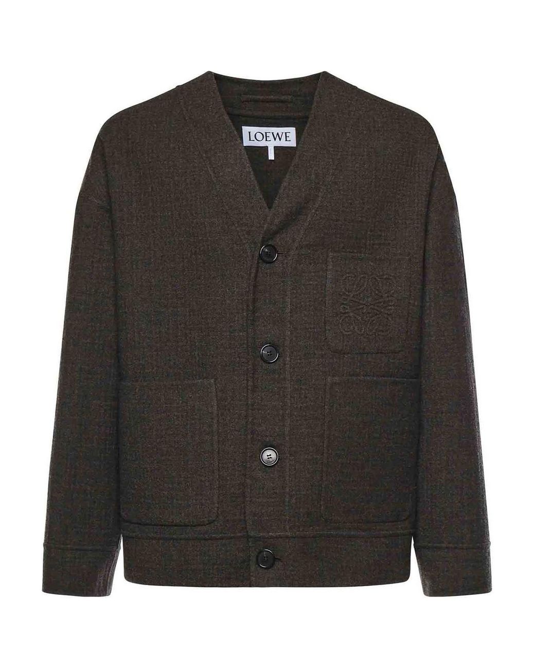 Loewe Black Cotton And Silk Blend Cardigan for men
