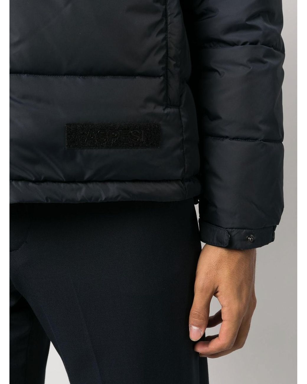 Aspesi Blue Nylon Puffer Jacket for men