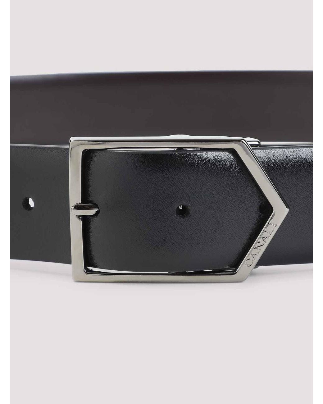 Canali White Reversible Belt for men