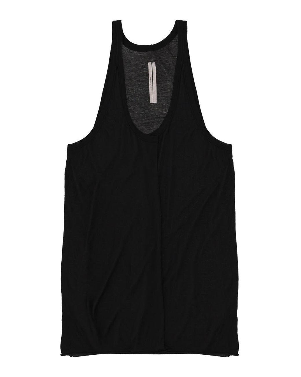 Rick Owens Black Cotton Open Pony Tank Top for men