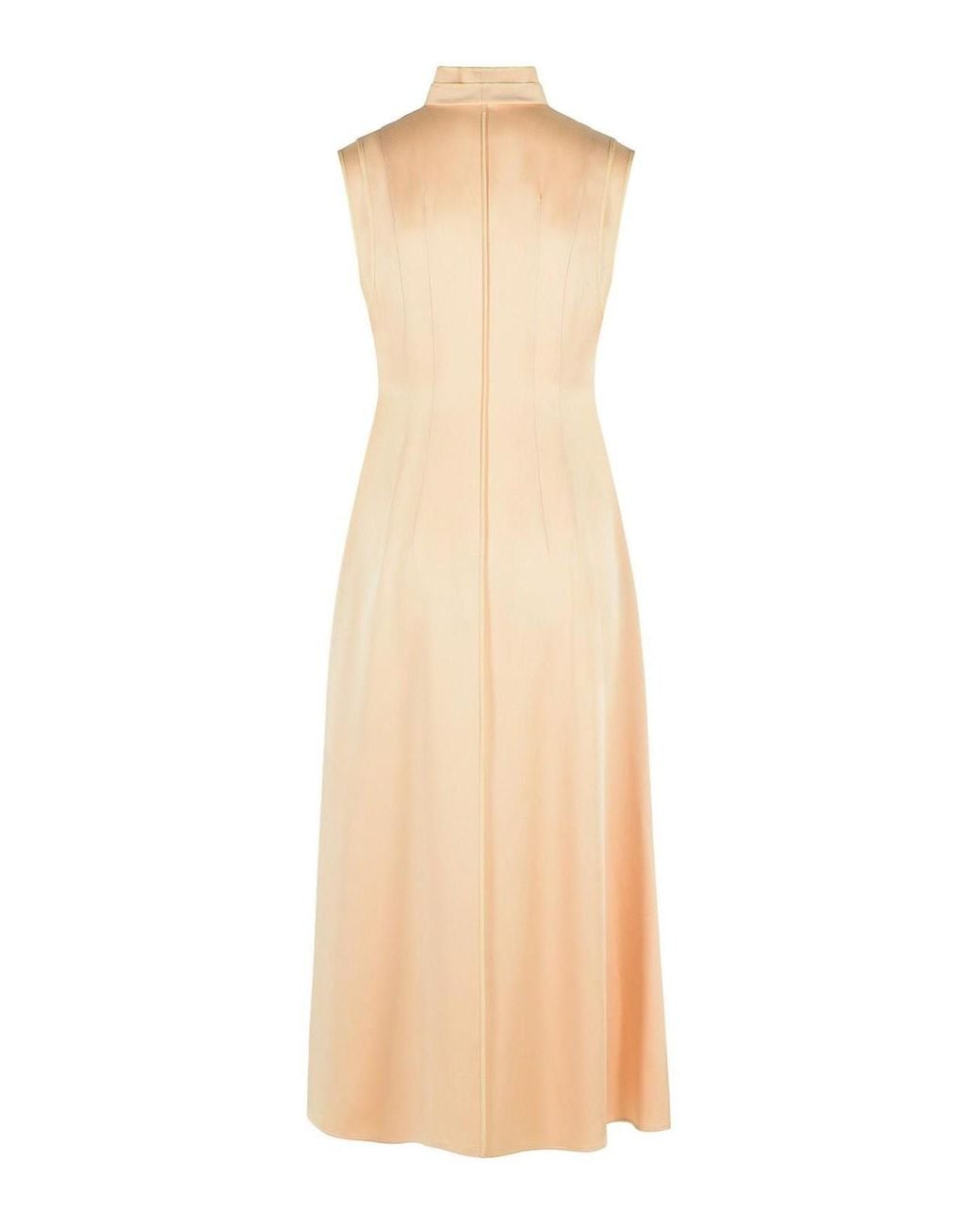 Jil Sander Natural Acetate And Peach Viscose Dress