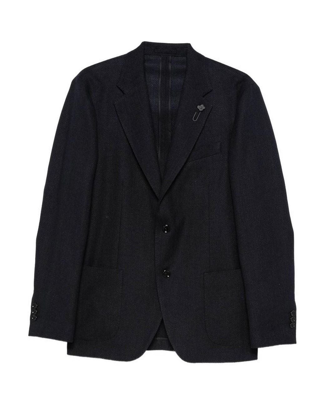 Lardini Blue Blazer With Patch Pockets for men
