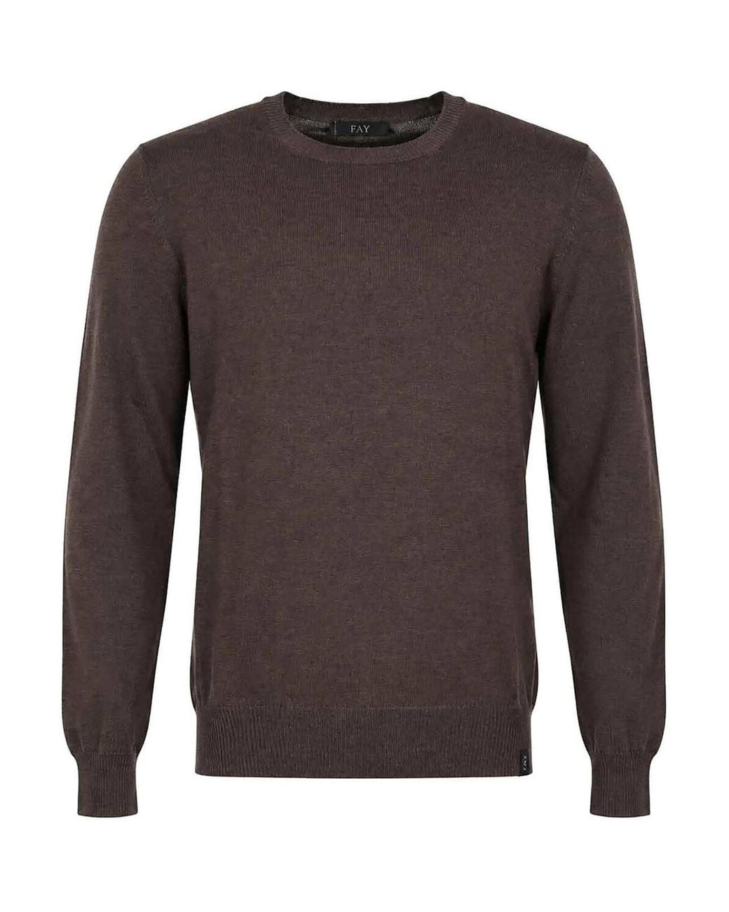Fay Brown Crew Neck Pullover for men