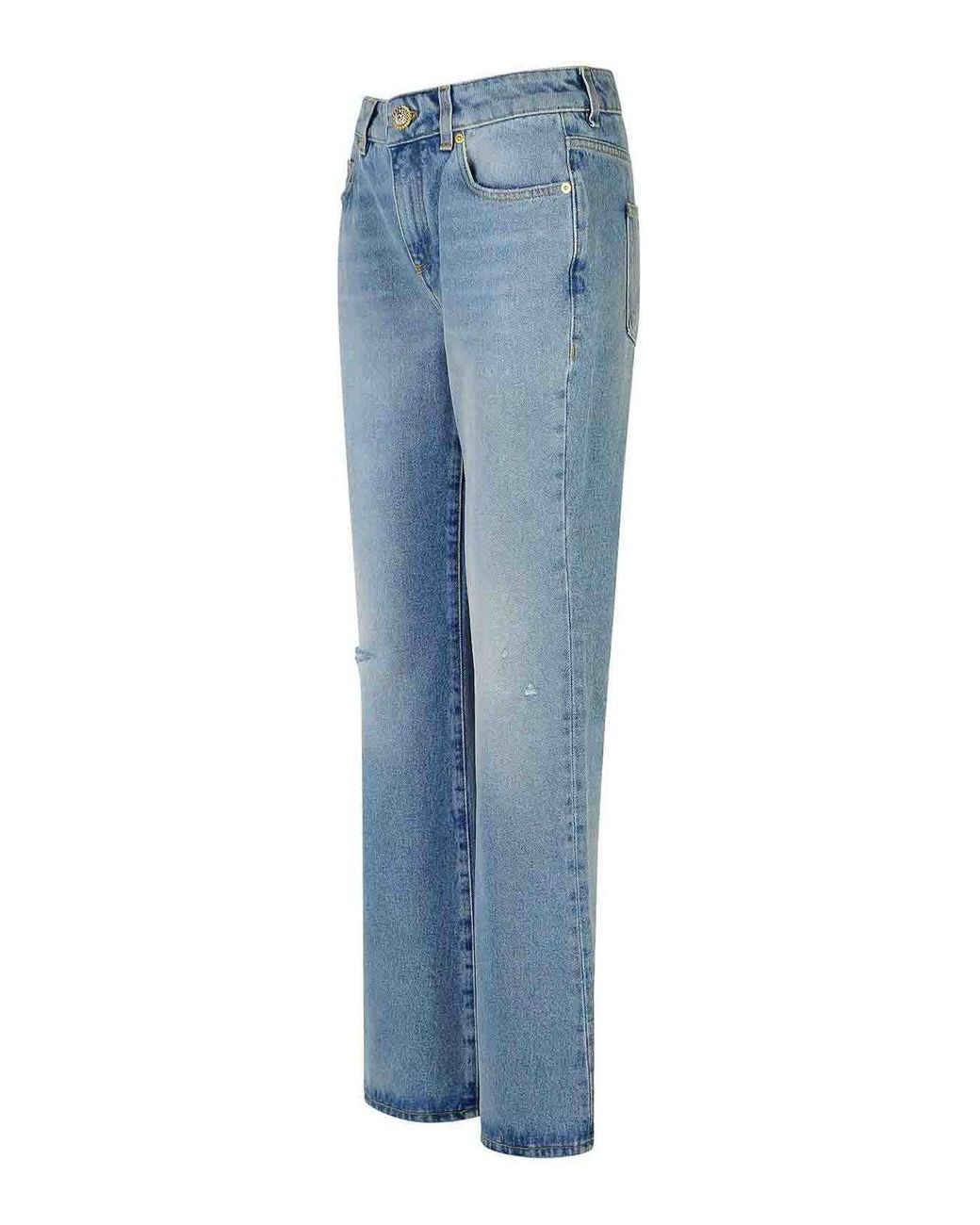 Balmain Blue Cotton Jeans