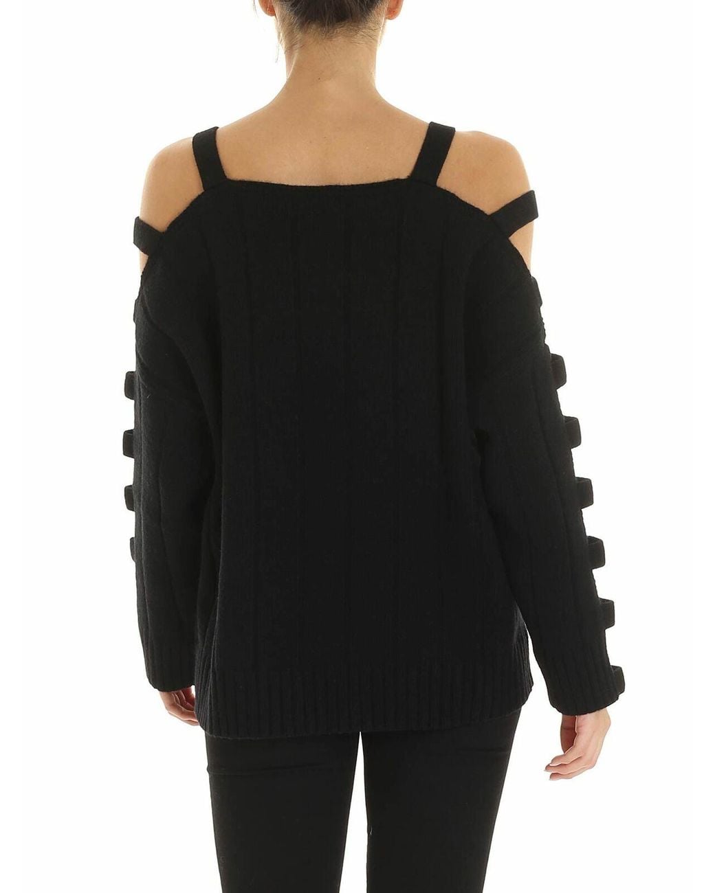 McQ Alexander McQueen Black Eyelets Pullover
