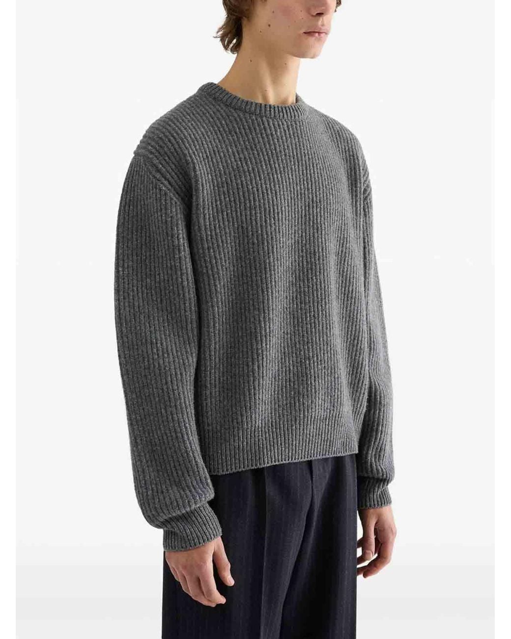 Jil Sander Rundhalspullover in Gray für Herren