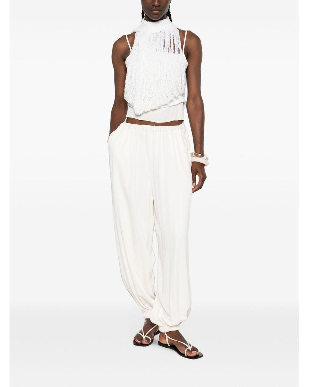Fabiana Filippi White Wool And Silk Blend Top