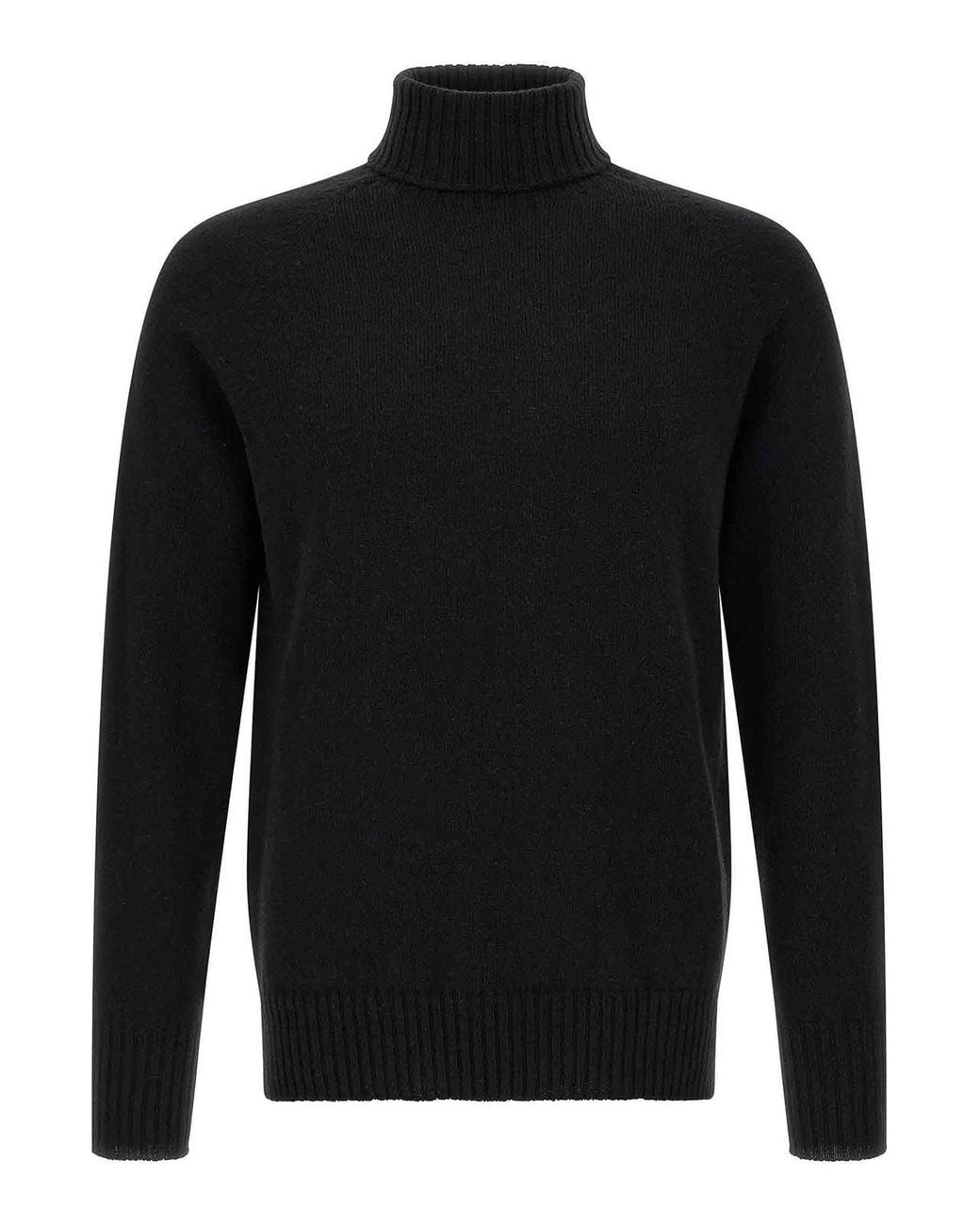 Ma'ry'ya Black High Neck Sweater With Slits for men