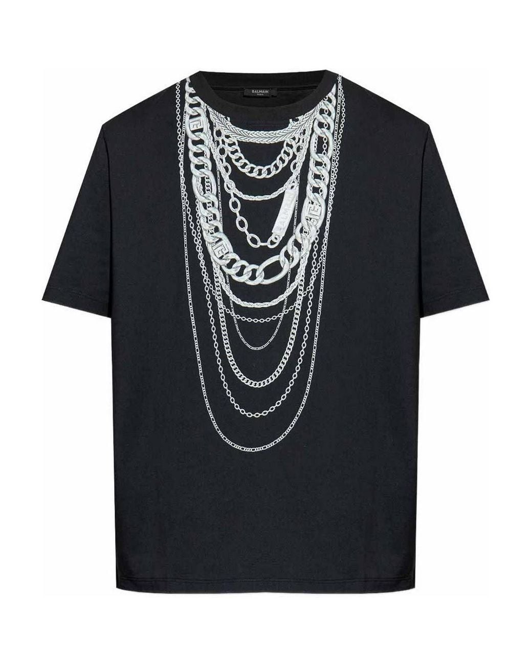 Balmain Black Printed T-Shirt for men