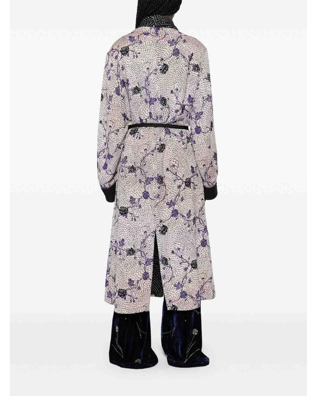 Forte_forte Gray Cherry Blossom Long Coat