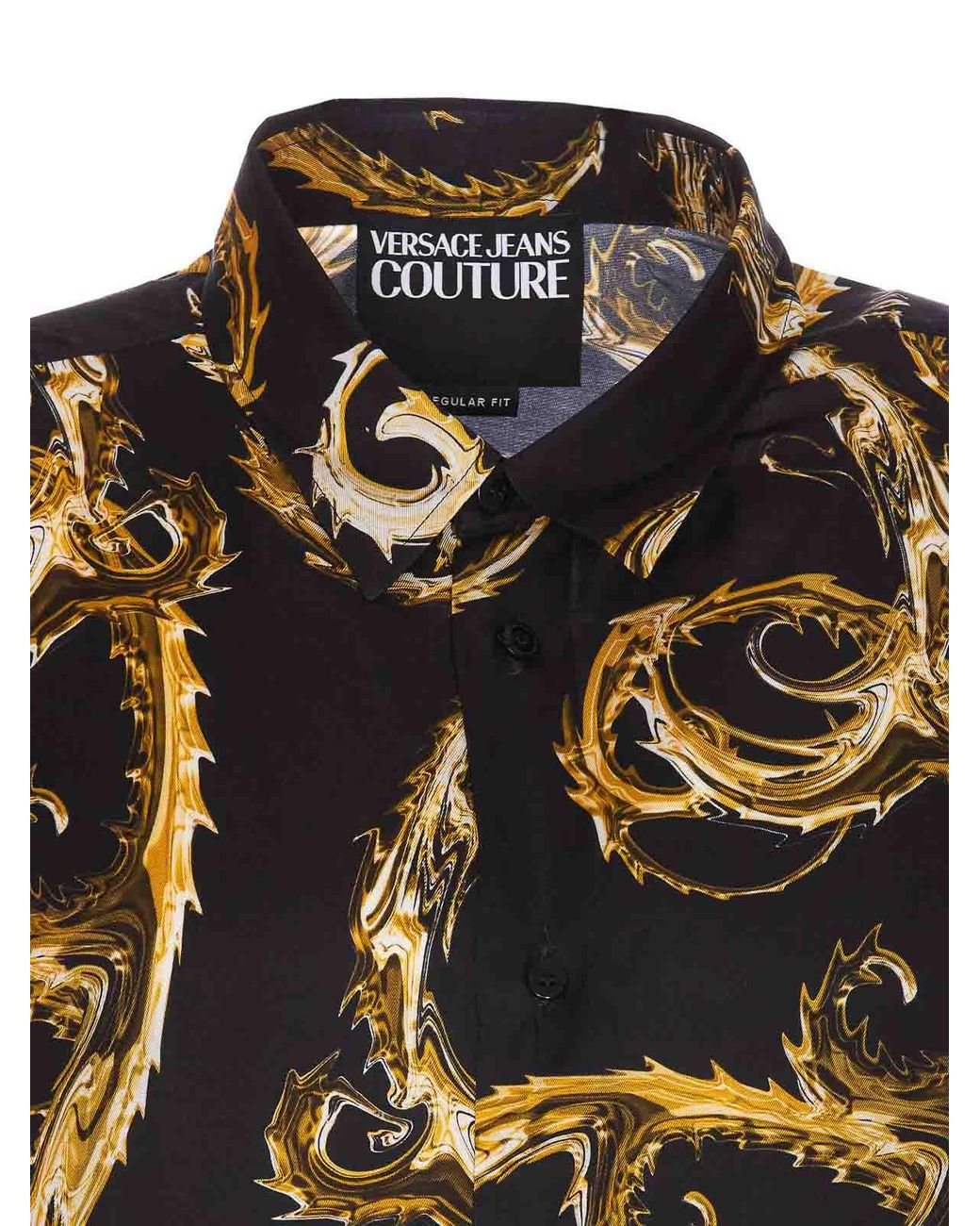 Versace Jeans Couture Black Chromo Print Couture Shirt for men