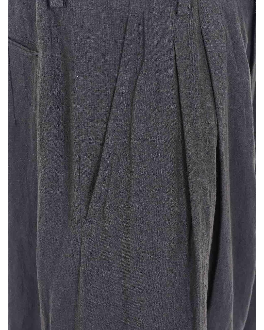 Ziggy Chen Gray Pleated Tapered Trouser for men
