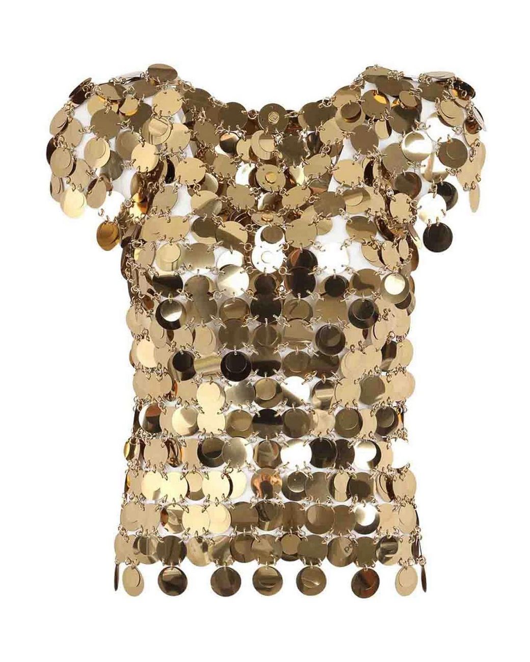 Rabanne Metallic Top Short Sleeve Sweater