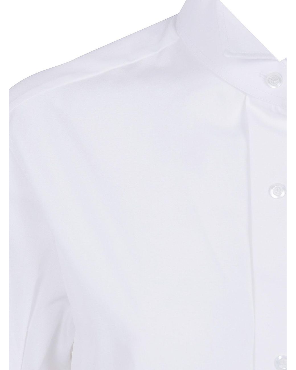 Maison Margiela White Snapped Button Short Sleeves Shirt