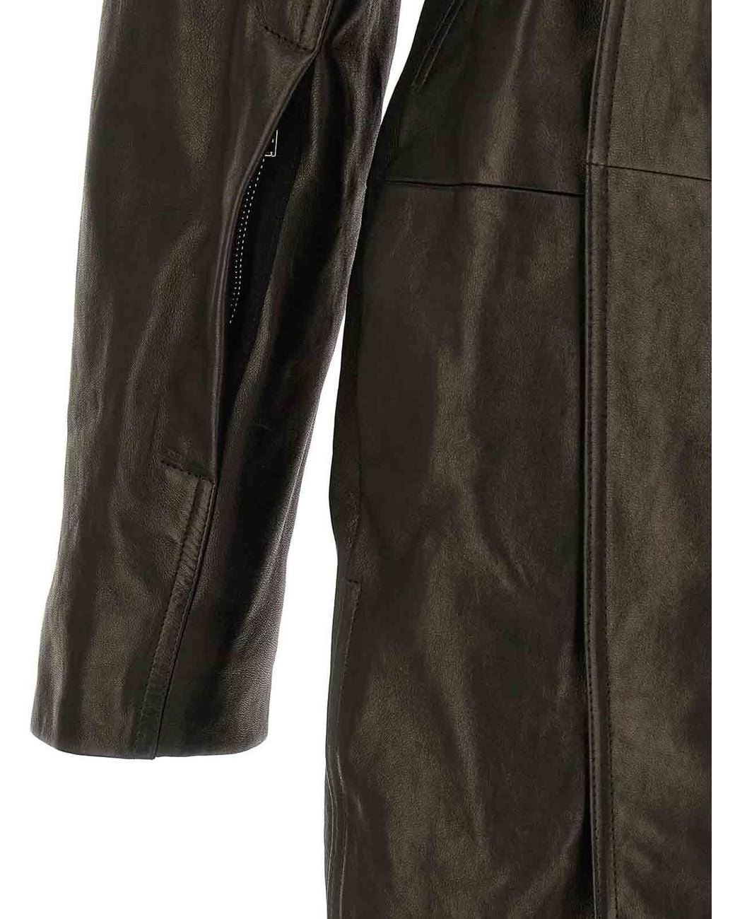 Rick Owens Black Dracucollar Belted Coat