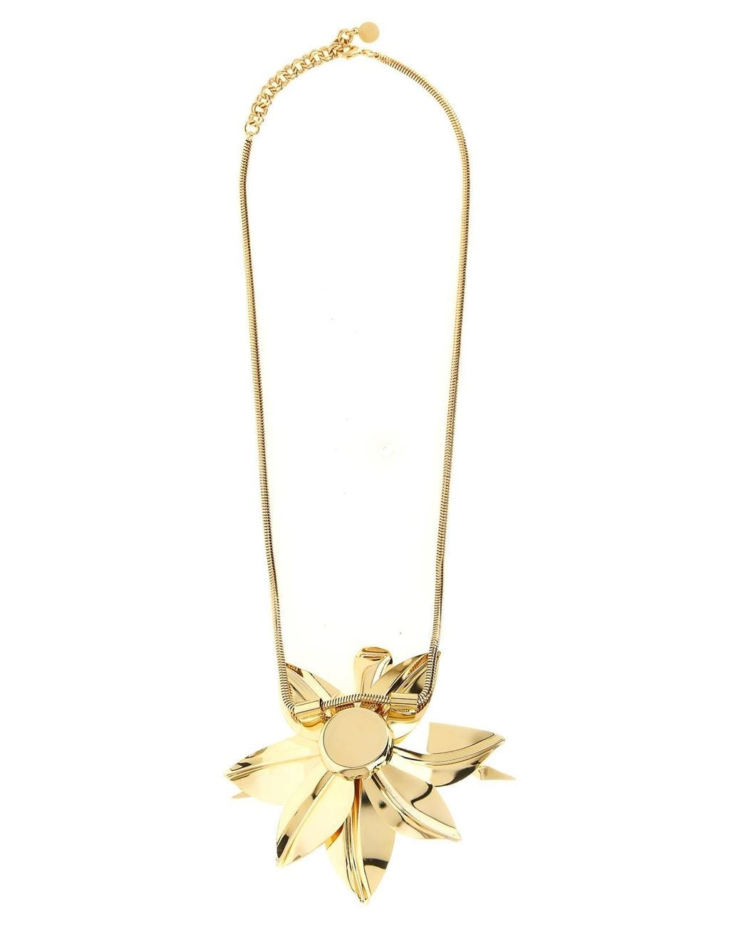 Rabanne Metallic Flower Pendant Necklace
