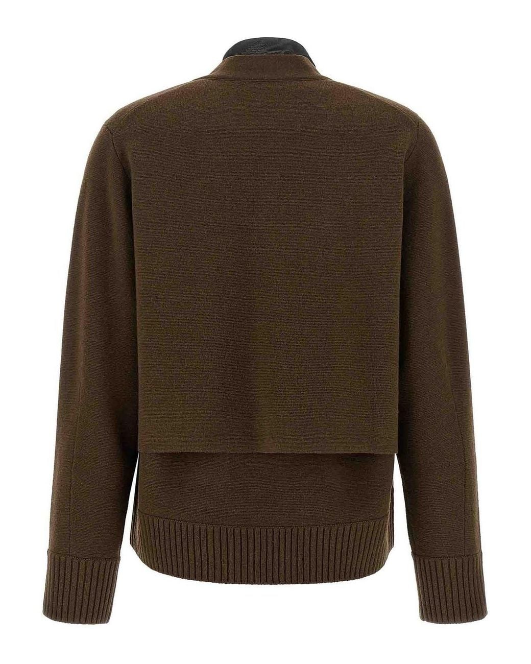 Sacai Brown Cut-Out Cardigan