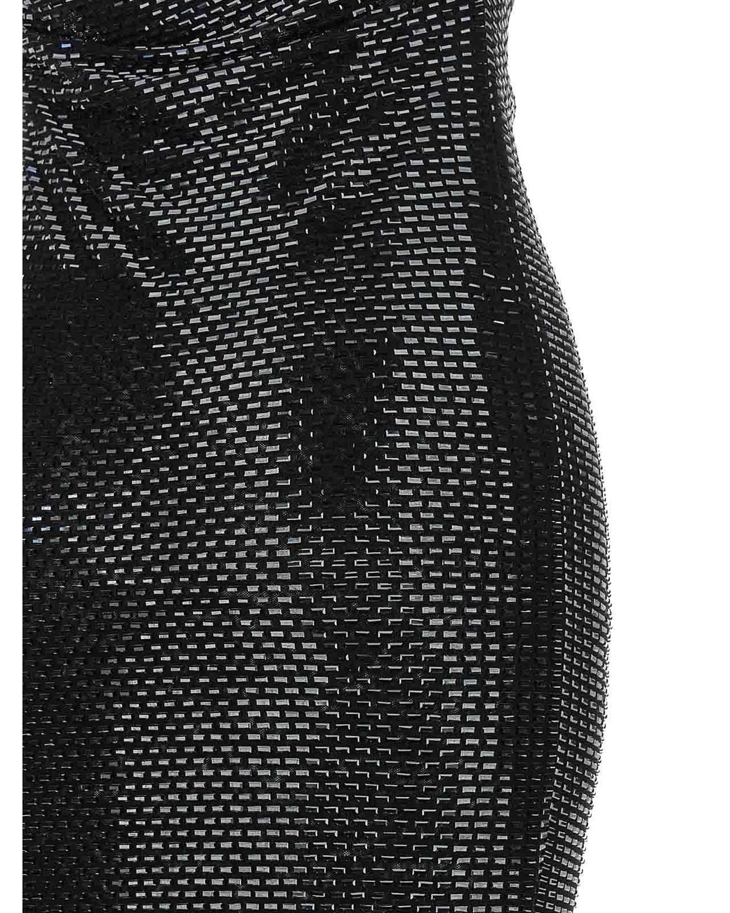 Self-Portrait Black Self Portrait Rhinestone Draped Maxi' Dress