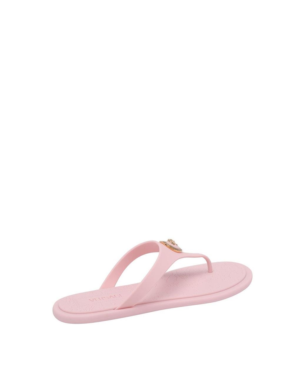 Versace Pink Alia Rubber Flat Sandals