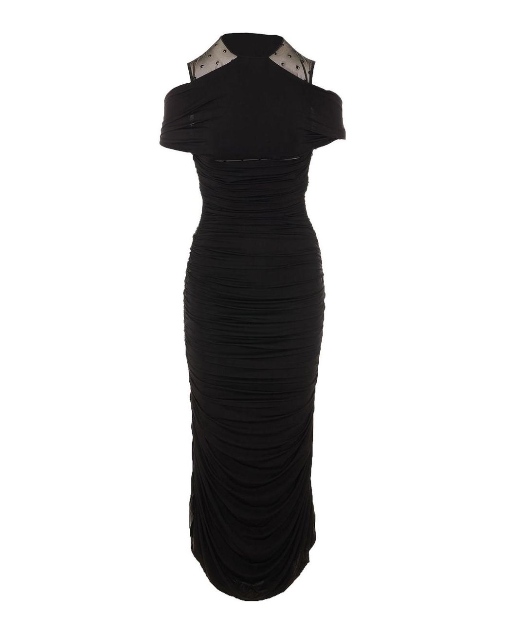 MARINE SERRE Black Long Dress