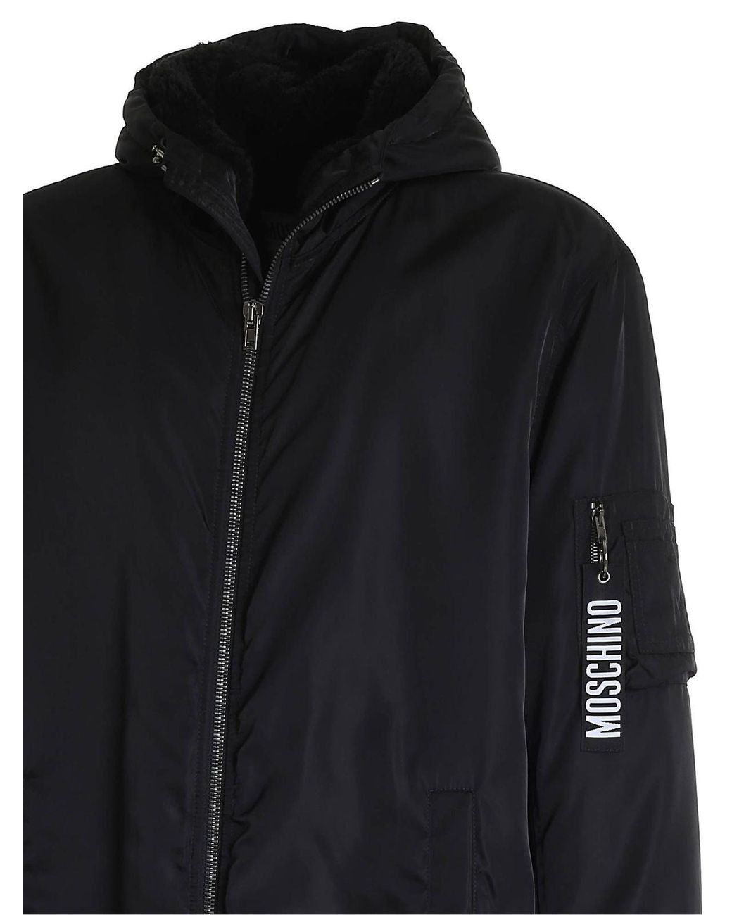 Moschino Black Logo Charm Padded Jacket for men