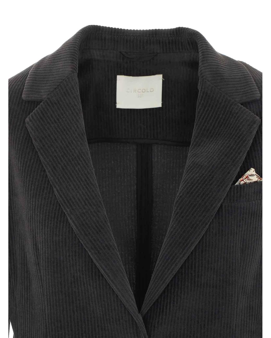 Circolo 1901 Black Double Breasted Velvet Jacket