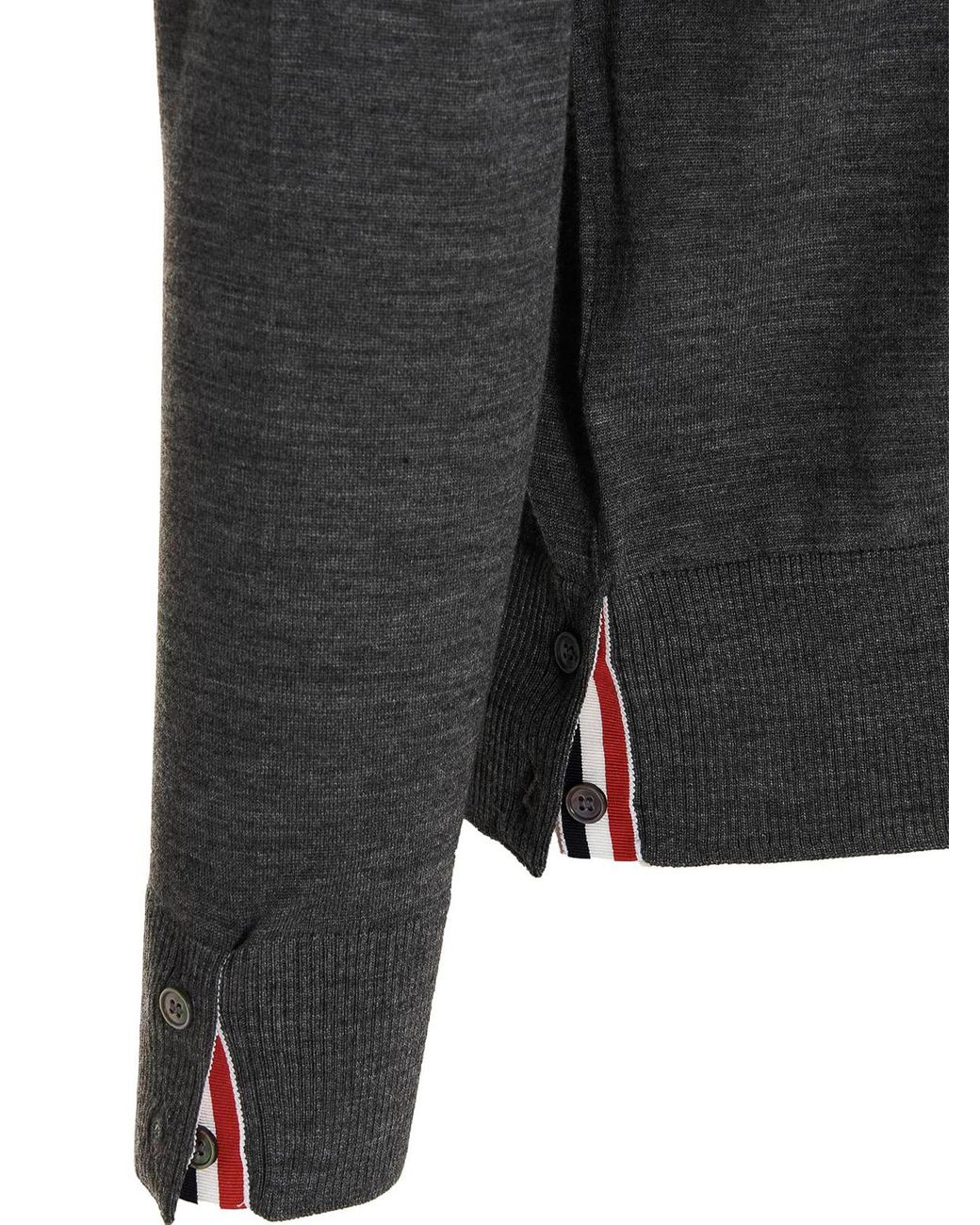 Thom Browne Black 4 Bar Sweater for men