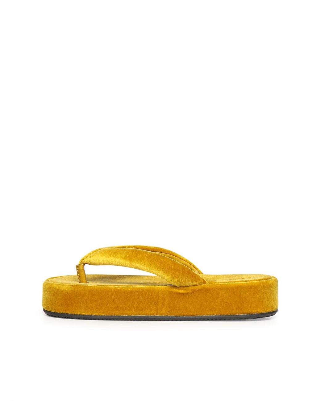 Balenciaga Yellow Jet Lag Velvet Flip-Flops