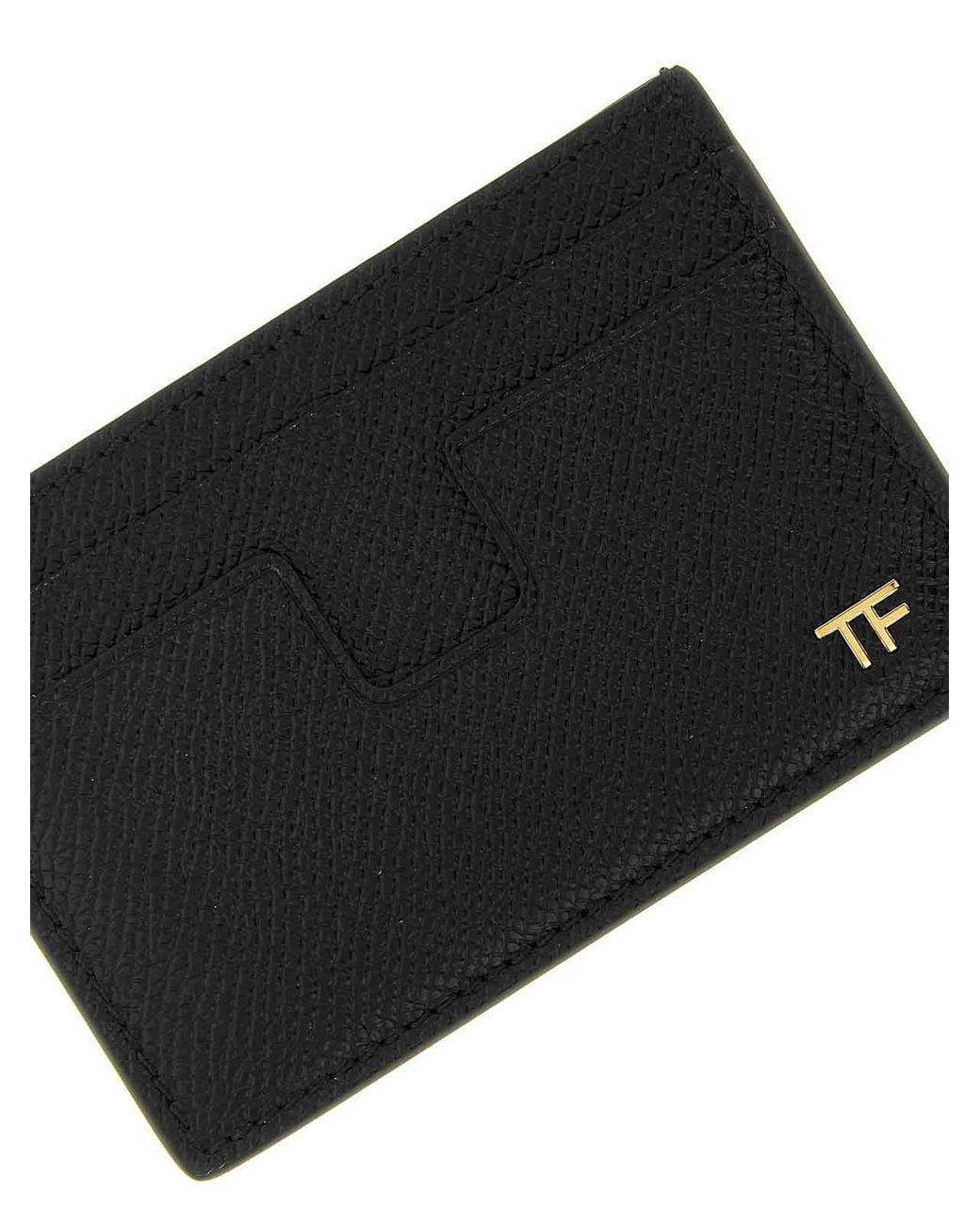 Tom Ford White Small Grain Leather Cardholder for men