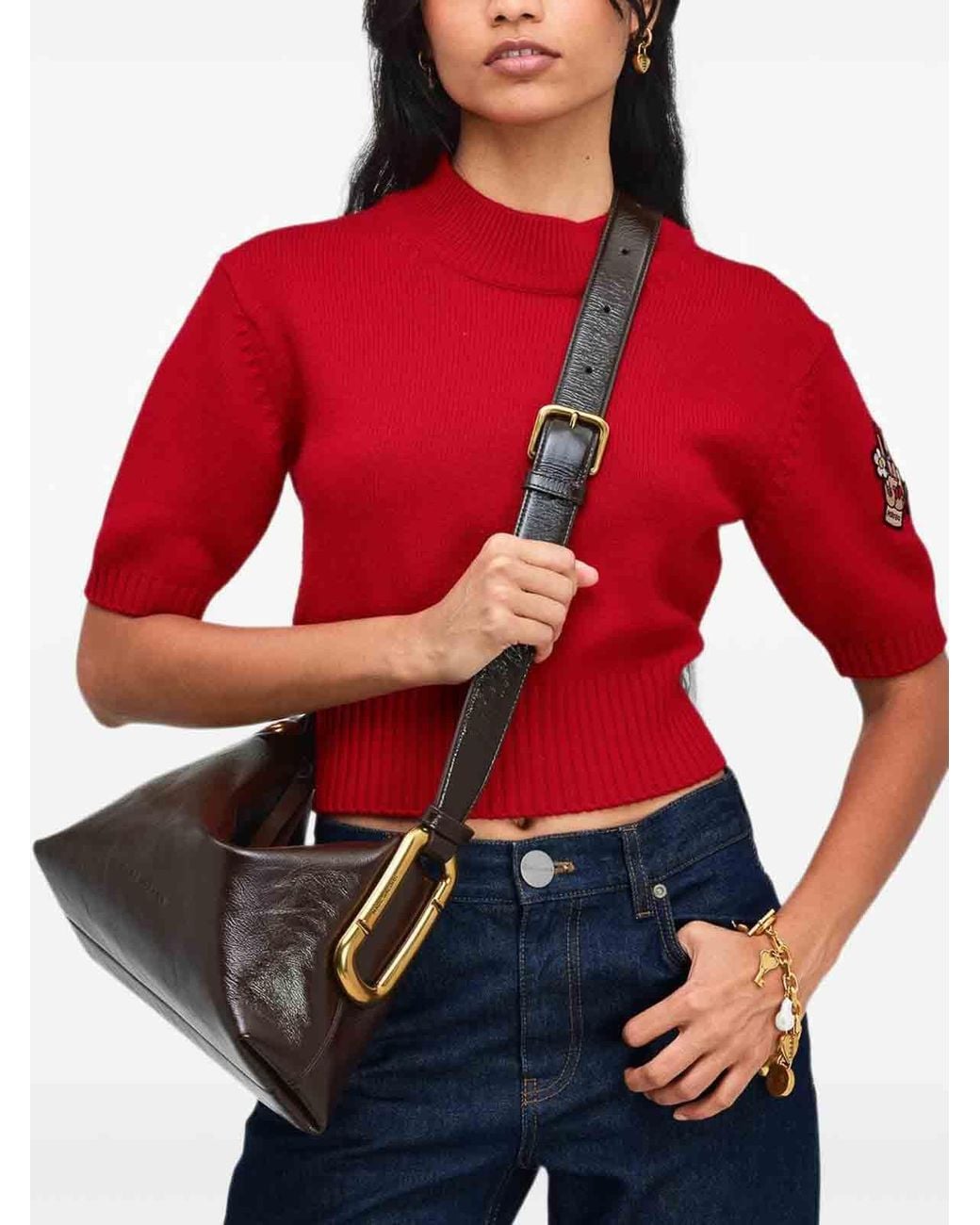 Marc Jacobs White Dark Leather Shoulder Bag