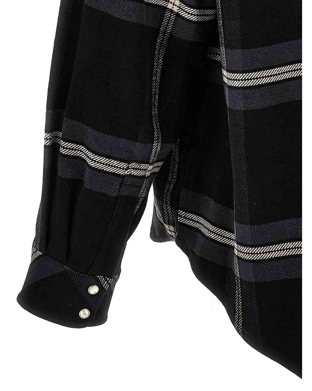 Palm Angels Black Monogram Check Overshirt for men